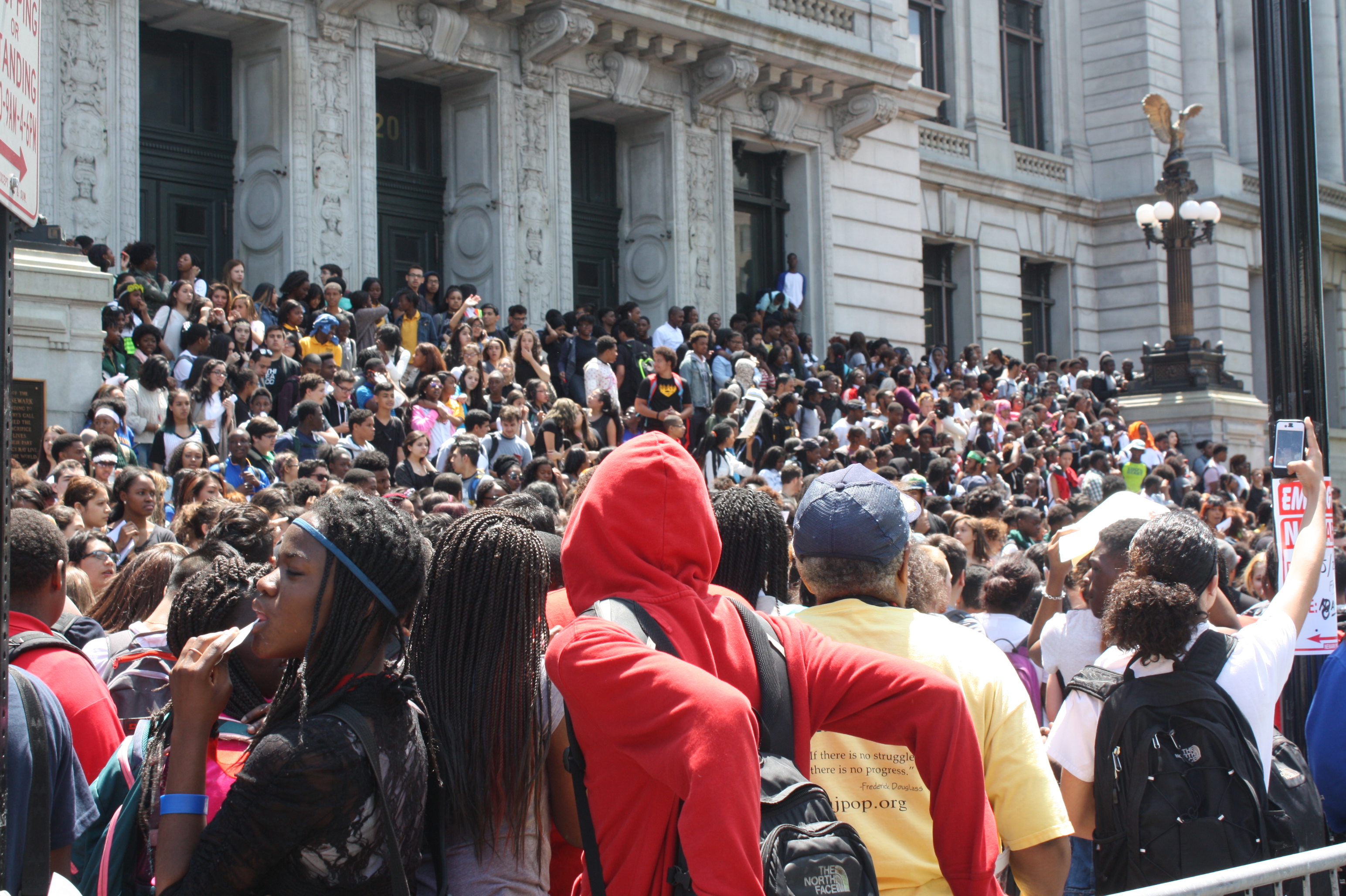 Thousands of students at City Hall last May when protesters almost shut the city--and part of the state--down.